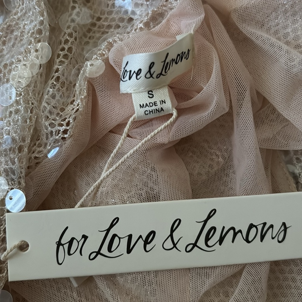 $349 NWT Nude For Love And Lemons “Sydney” Sequin Maxi Dress Sz Small - Picture 4 of 16